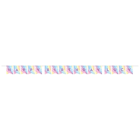 Creative Converting Tie Dye Party Happy Birthday Banner, 129.5"x6", 12PK 350529